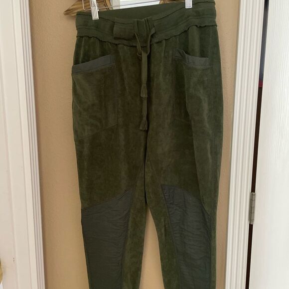 Free People Movement Green Velour Jogger Pants Womens XS - Picture 11 of 12